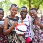 Quatre ambassadrices du projet "Girl Power" de Plan Belgique au Bénin.